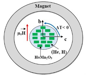 The rotation of the HoMn2O5 crystal 