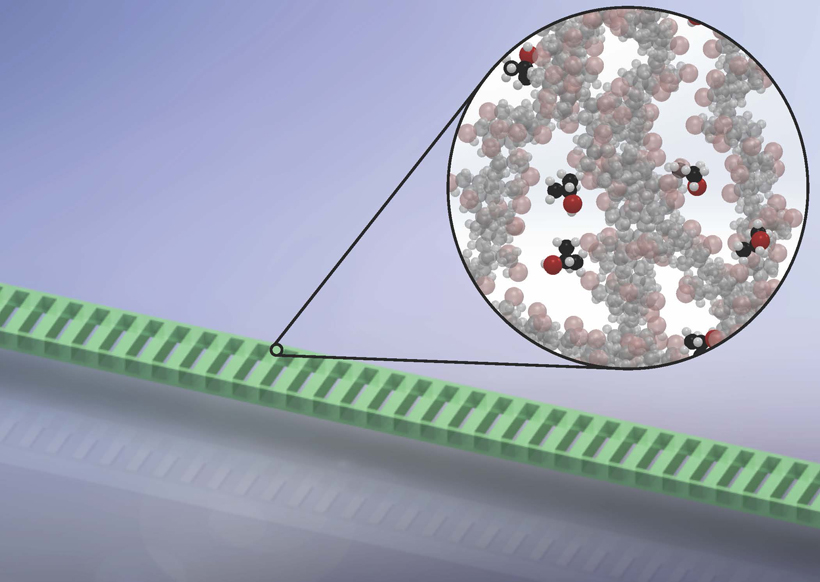Optical gas sensing in a polymer nanocavity