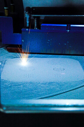 Selective laser melting (SLM) process in action Credit: Image courtesy of Tim Sercombe/University of Western Australia