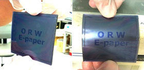 Combined flexible blue optically rewritable LCD