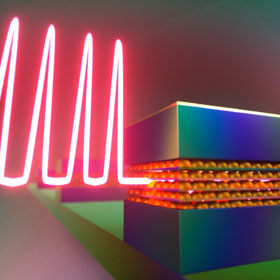 One type of laser that's particularly suited for quantum dots is a mode-locked laser, which passively generates ultrashort pulses less than one picosecond in duration. Credit: Peter Allen