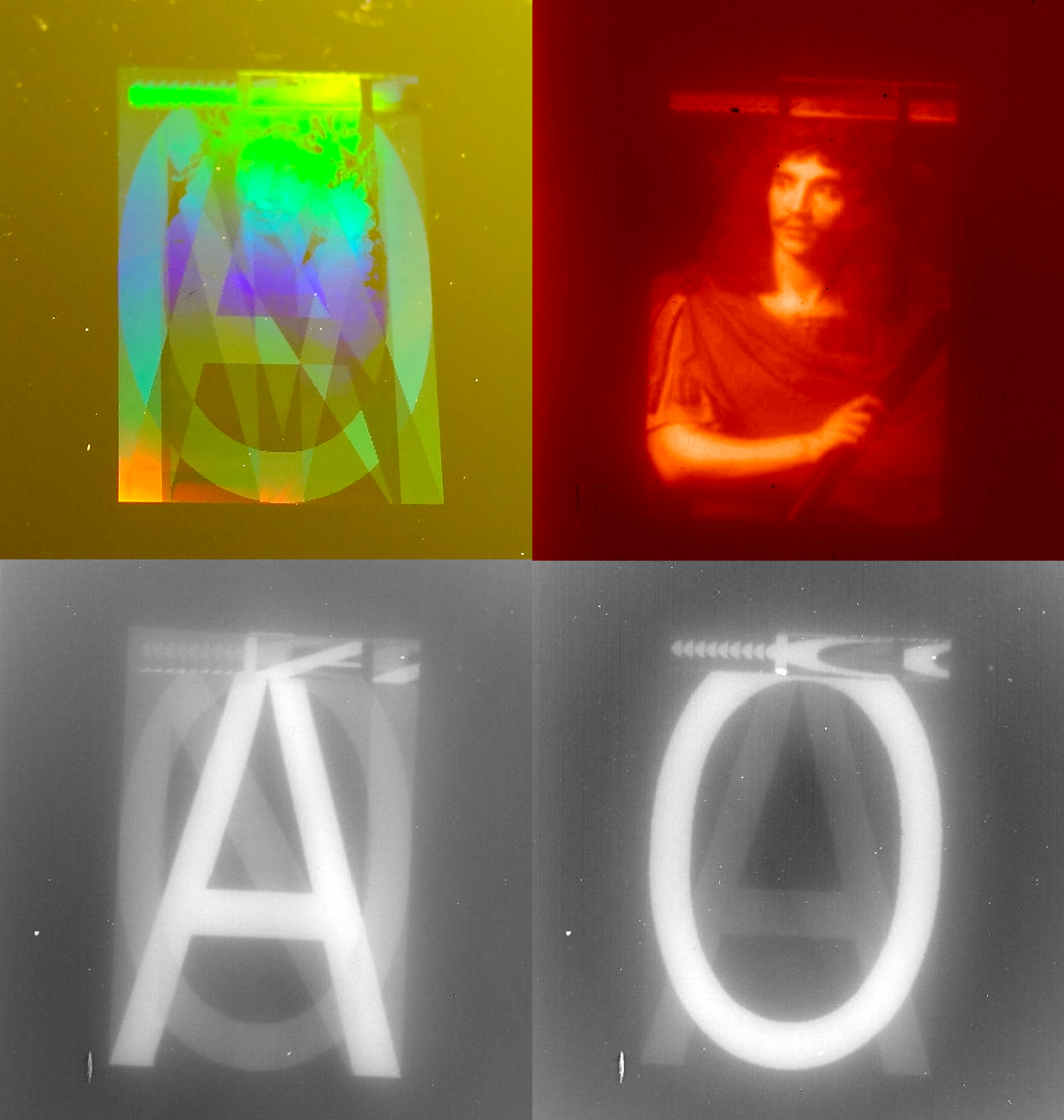 Visible sample and its emission response at several polarizations and wavelengths. Credit--M. Makhsiyan/ONERA