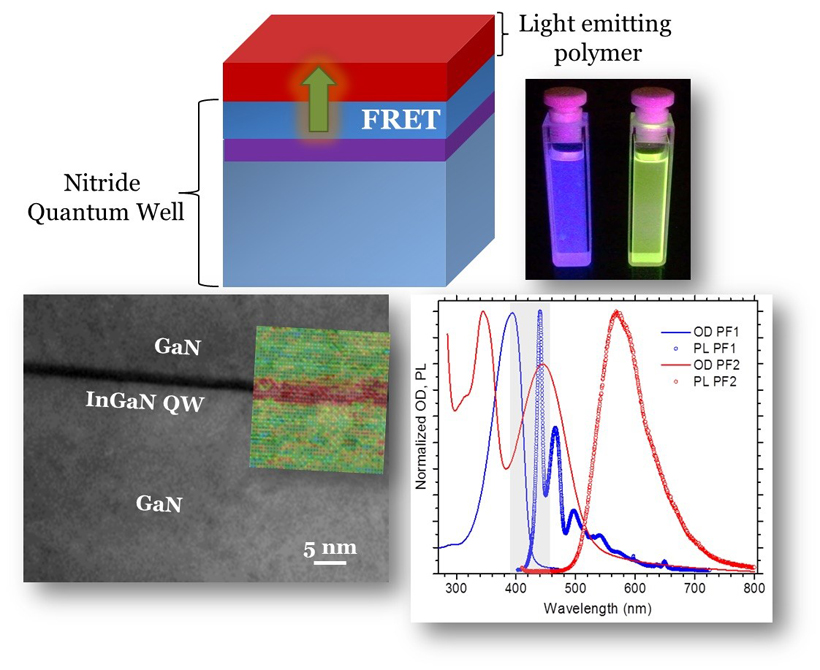 Förster Resonant Energy Transfer from a Nitride Quantum Well to a Light Emitting Polymer