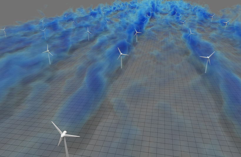 Low-speed regions from large eddy simulations of wind farms