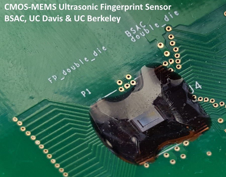  An ultrasonic fingerprint sensor measures a three-dimensional, volumetric image of the finger’s surface and the tissues beneath—making it difficult to “spoof” or fake.Credit--Dave Horsley/UC-Davis