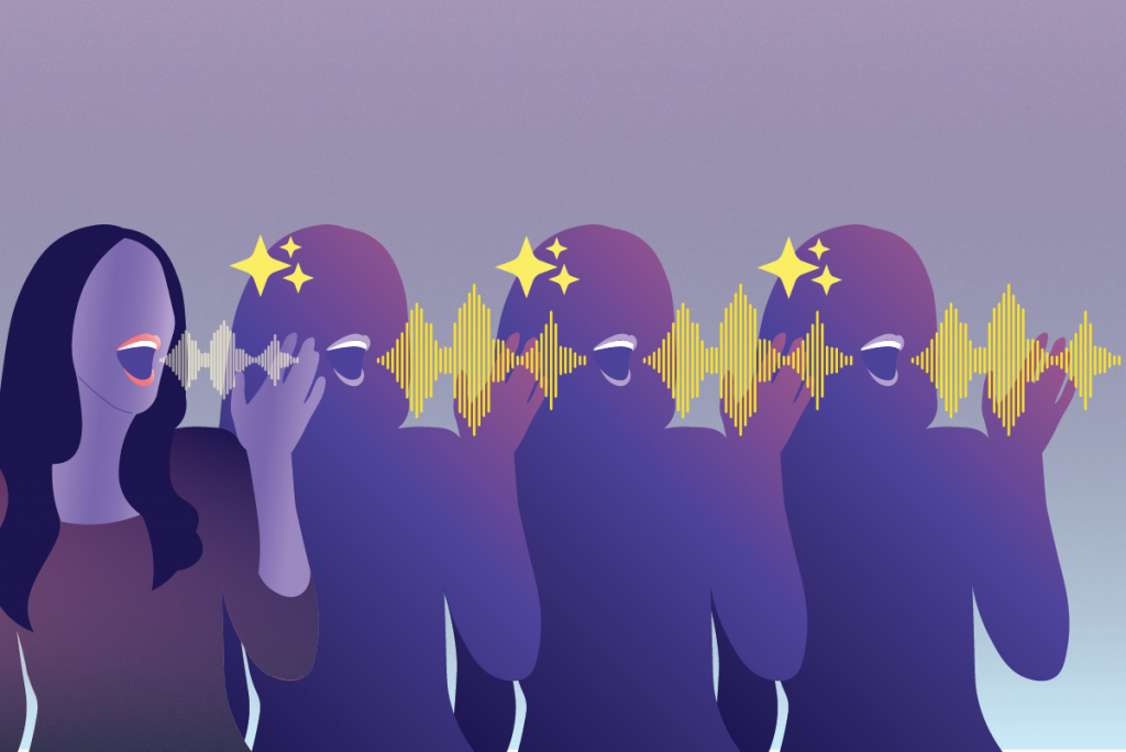 Voice clones, which can recreate a human’s speech using only a few seconds of recorded speech, are more intelligible in noisy environments, research finds. Credit: AIP